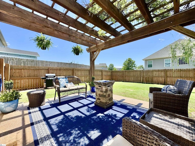 200 Odie Dr, Simpsonville, SC 29681 - view of patio with an outdoor living space, grilling area, and a pergola