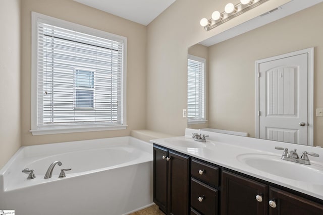 239 Applehill Way, Simpsonville, SC 29681 - full bath featuring healthy amount of natural light, double vanity, and a garden tub