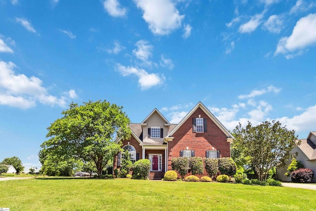 1073 Corie Crest Dr, Boiling Springs, SC 29316 - traditional home featuring brick siding and a front lawn