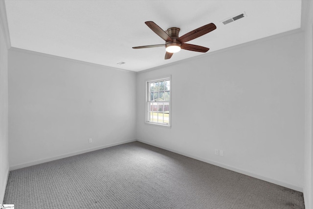 302 Spruce St, Clinton, SC 29325 - unfurnished room featuring carpet floors, a ceiling fan, crown molding, and baseboards