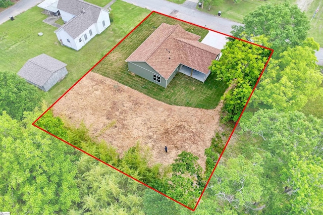 106 N St, Belton, SC 29627 - aerial view of property and surrounding area featuring property parcel outlined