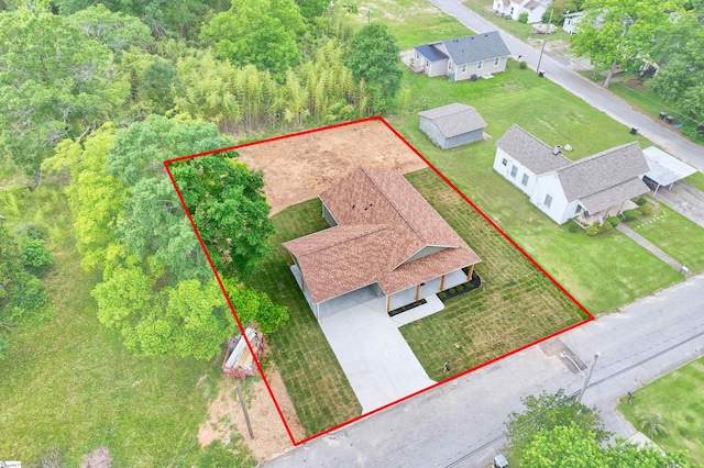 106 N St, Belton, SC 29627 - aerial overview of property's location with property parcel outlined