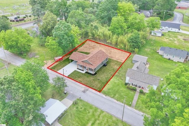 106 N St, Belton, SC 29627 - aerial view of residential area featuring property boundaries highlighted
