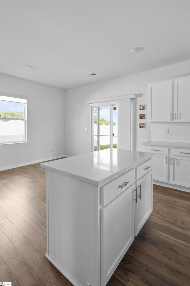 1072 Longstone Way, Spartanburg, SC 29306 - kitchen with a center island, dark wood-style floors, and plenty of natural light
