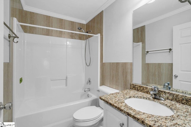 67 Devonhall Way, Taylors, SC 29687 - full bath with vanity, toilet, shower / bathtub combination, and crown molding