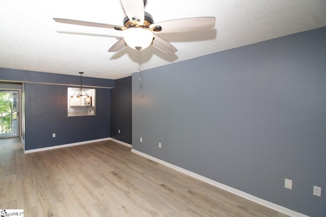 1507 Northlake Dr, Anderson, SC 29625 - empty room with light wood finished floors, baseboards, and a ceiling fan