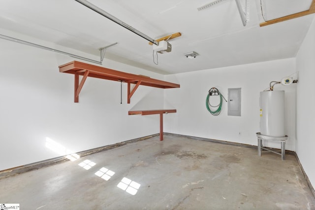 103 Berry Ct, Belton, SC 29627 - garage featuring electric panel, gas water heater, and a garage door opener