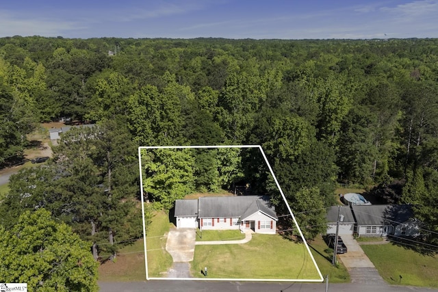 103 Berry Ct, Belton, SC 29627 - view from above of property featuring a heavily wooded area and property boundaries highlighted