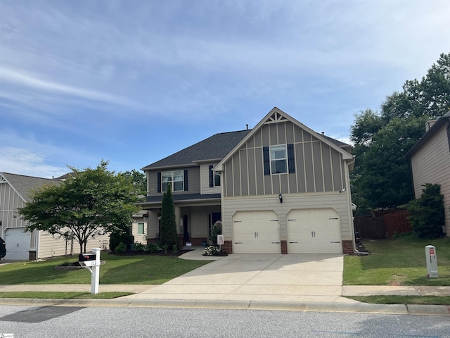 112 Cameron Creek Ln, Simpsonville, SC 29681 - craftsman inspired home with board and batten siding, a garage, driveway, and a shingled roof