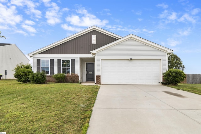 9023 Germaine Ct, Boiling Springs, SC 29316 - ranch-style house featuring an attached garage, concrete driveway, and brick siding