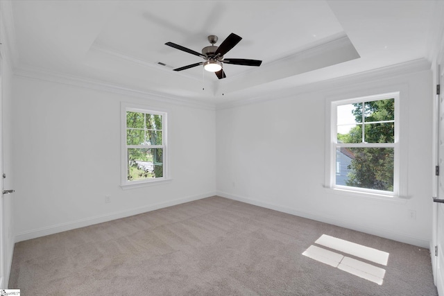 206 Daniels St, Anderson, SC 29625 - carpeted spare room featuring a raised ceiling, crown molding, a ceiling fan, and baseboards