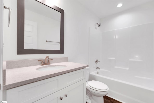206 Daniels St, Anderson, SC 29625 - full bath with vanity, toilet, shower / bath combination, and wood finished floors