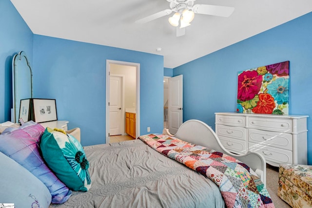 8 Knob Creek Ct, Greer, SC 29651 - carpeted bedroom featuring a ceiling fan and connected bathroom