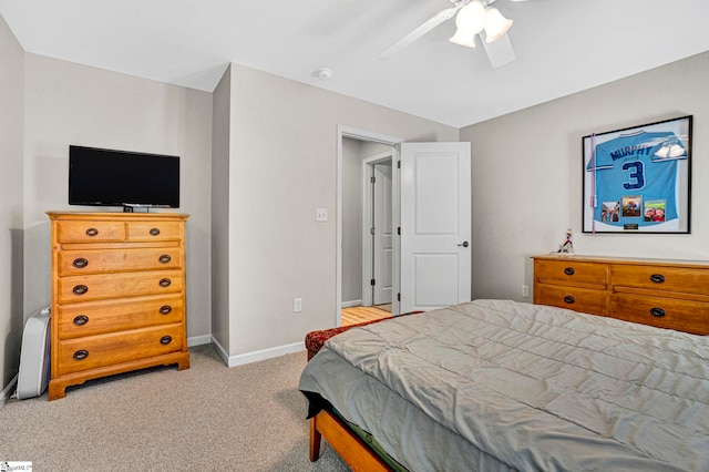 8 Knob Creek Ct, Greer, SC 29651 - bedroom with baseboards, light carpet, and ceiling fan