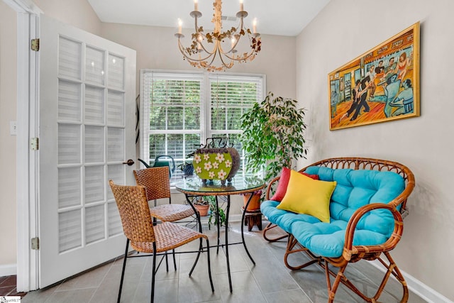 8 Knob Creek Ct, Greer, SC 29651 - dining space with a chandelier and baseboards