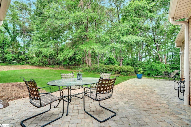 8 Knob Creek Ct, Greer, SC 29651 - view of patio / terrace featuring outdoor dining space and view of scattered trees