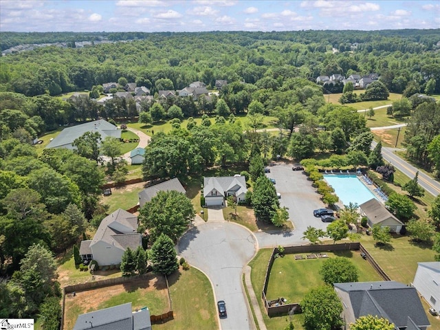 3 Clifford Ct, Simpsonville, SC 29681 - aerial view of residential area featuring a forest and a pool