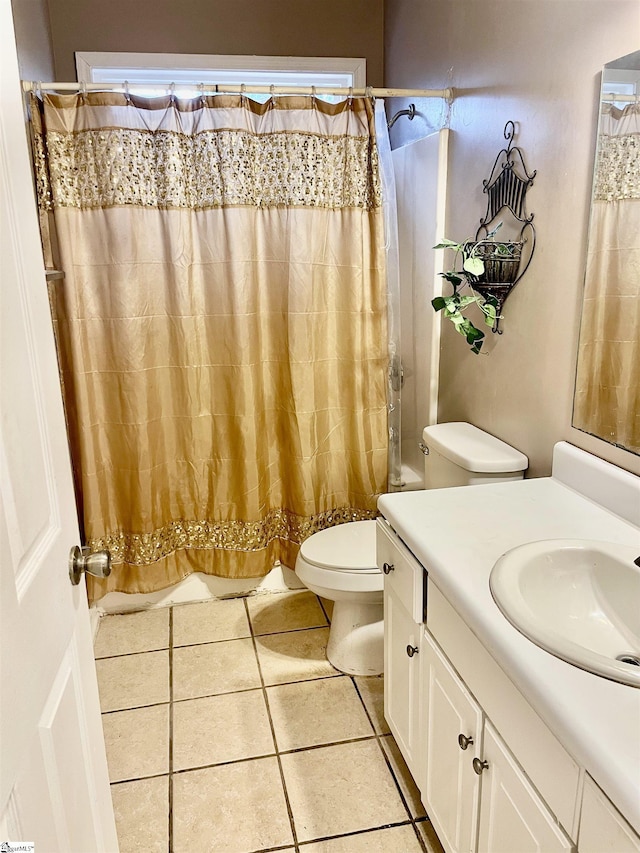 191 Amberwood Dr, Anderson, SC 29621 - bathroom featuring vanity, toilet, tile patterned flooring, and shower / bathtub combination with curtain