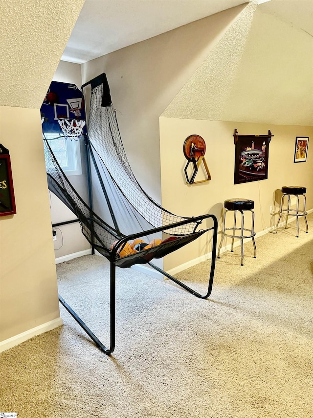 191 Amberwood Dr, Anderson, SC 29621 - stairway featuring carpet floors, baseboards, and a textured ceiling