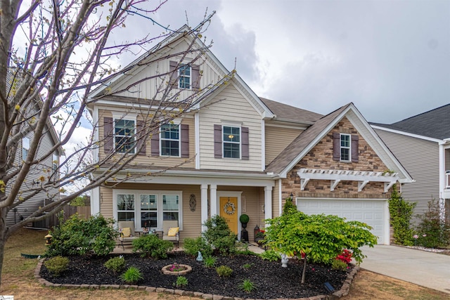 111 Crisp Cameo Ct, Greer, SC 29651 - view of front of home with concrete driveway and covered porch