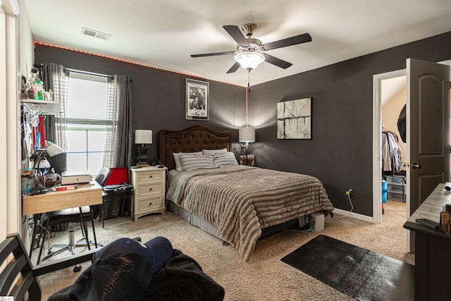 111 Crisp Cameo Ct, Greer, SC 29651 - bedroom featuring light carpet, a desk, ceiling fan, and baseboards