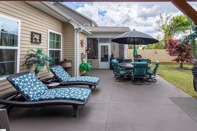 111 Crisp Cameo Ct, Greer, SC 29651 - view of patio / terrace featuring outdoor dining area and a sunroom
