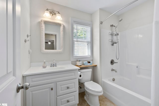 26 Briarcliff Dr, Greenville, SC 29607 - bathroom featuring toilet, vanity, shower / washtub combination, and tile patterned flooring
