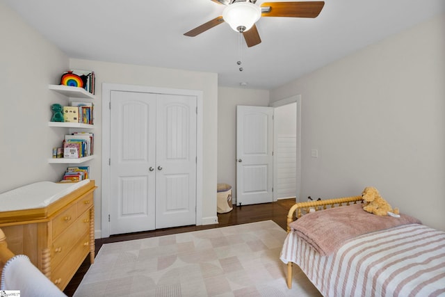 26 Briarcliff Dr, Greenville, SC 29607 - bedroom with a closet, wood finished floors, and ceiling fan