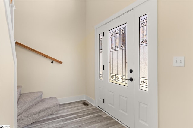 183 Wittmore Ln, Cleveland, SC 29635 - foyer with stairway, baseboards, and light wood-type flooring