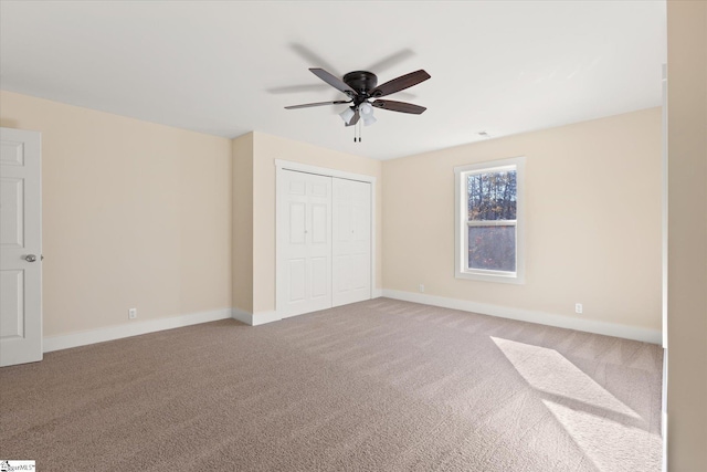 183 Wittmore Ln, Cleveland, SC 29635 - unfurnished bedroom featuring carpet flooring, baseboards, a closet, and ceiling fan
