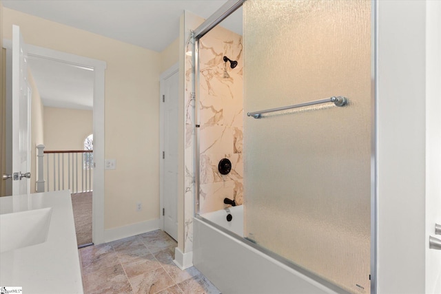 183 Wittmore Ln, Cleveland, SC 29635 - full bath featuring bath / shower combo with glass door, baseboards, and vanity