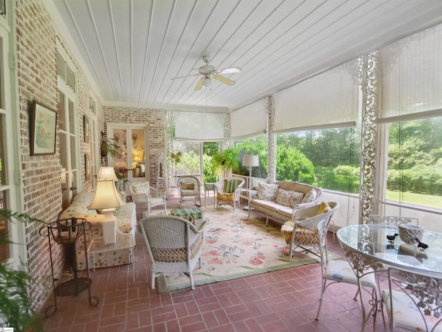 117 Montgomery Dr, Spartanburg, SC 29302 - sunroom / solarium featuring healthy amount of natural light, a ceiling fan, and an outdoor hangout area