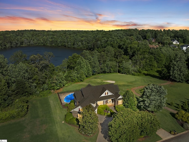 404 N Tidewater Trl, Inman, SC 29349 - aerial overview of property's location with a forest, a large body of water, and a golf course