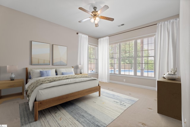 404 N Tidewater Trl, Inman, SC 29349 - bedroom with carpet, baseboards, and ceiling fan