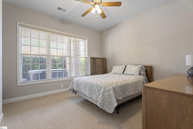 404 N Tidewater Trl, Inman, SC 29349 - bedroom featuring baseboards, light carpet, and ceiling fan