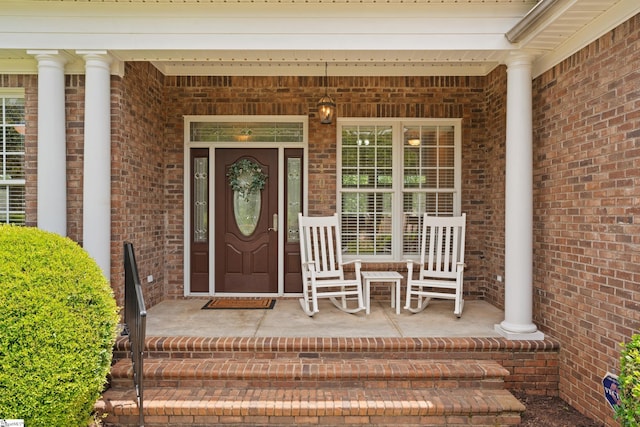 404 N Tidewater Trl, Inman, SC 29349 - property entrance featuring covered porch and brick siding