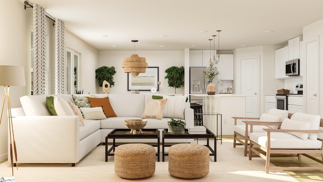 118 Sun Chase Rd Unit Cc 13Crane, Anderson, SC 29621 - living area featuring light wood-style flooring and recessed lighting