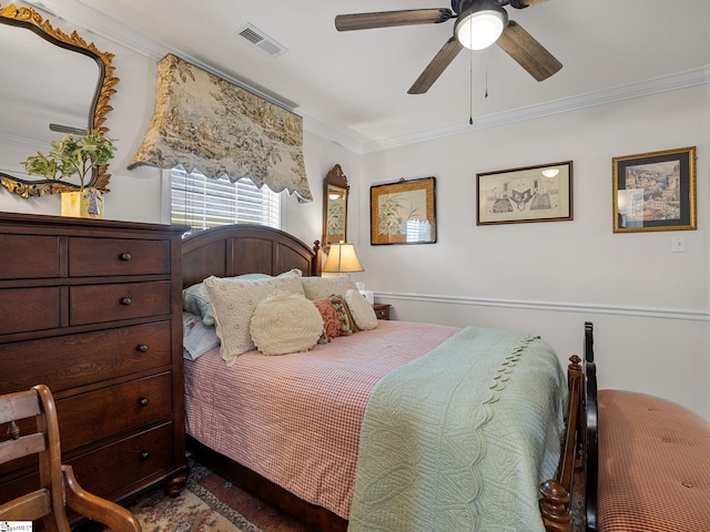 312 Terrace Hills Dr, Boiling Springs, SC 29316 - bedroom with ornamental molding and a ceiling fan