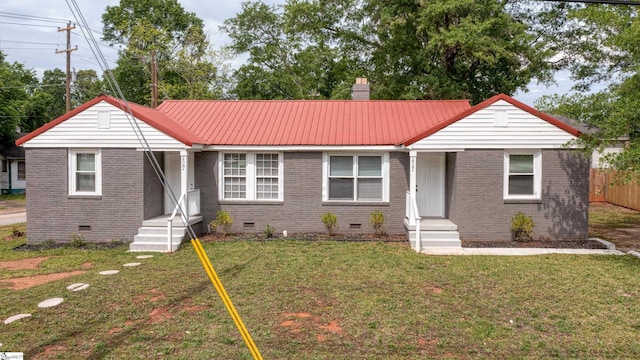 208 Arlington Avenue Unit A And B, Anderson, SC 29621 - ranch-style home featuring crawl space, brick siding, metal roof, and a chimney