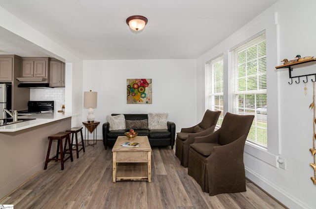 208 Arlington Avenue Unit A And B, Anderson, SC 29621 - living room featuring plenty of natural light, wood finished floors, and baseboards