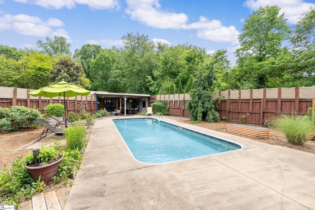 298 Stamey Valley Rd, Travelers Rest, SC 29690 - view of pool with a patio, a fenced backyard, and view of wooded area