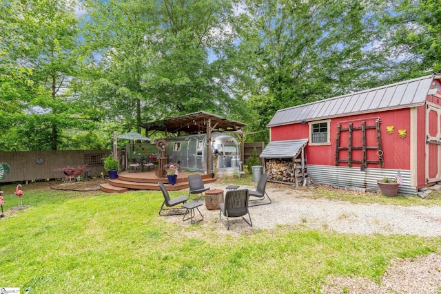 298 Stamey Valley Rd, Travelers Rest, SC 29690 - view of yard with an outdoor fire pit and a deck
