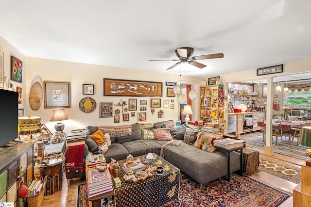 298 Stamey Valley Rd, Travelers Rest, SC 29690 - living area featuring ceiling fan and wood finished floors