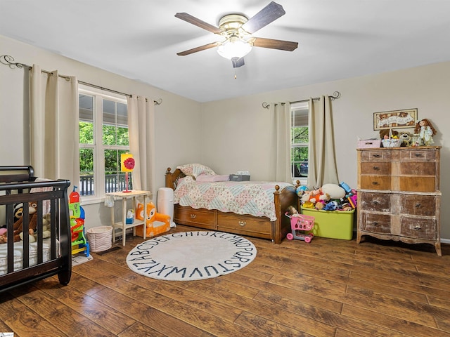 112 Scruggs Ln, Gaffney, SC 29341 - bedroom featuring hardwood / wood-style floors, multiple windows, and ceiling fan