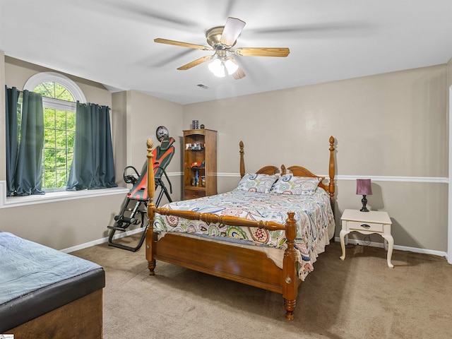 112 Scruggs Ln, Gaffney, SC 29341 - carpeted bedroom featuring baseboards and ceiling fan
