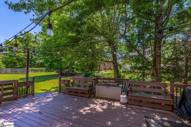 414 Mayburgh Ct, Spartanburg, SC 29301 - wooden terrace with a lawn