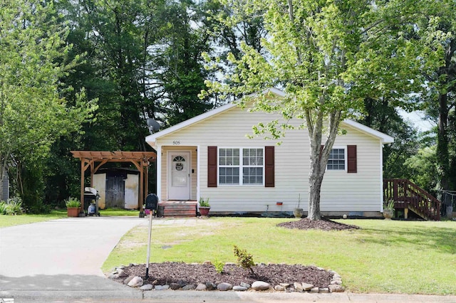 505 W Miter Saw Ct, Greer, SC 29651 - view of front of house featuring concrete driveway, a front yard, and a pergola