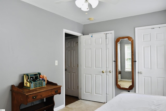 505 W Miter Saw Ct, Greer, SC 29651 - bedroom with carpet flooring and a ceiling fan