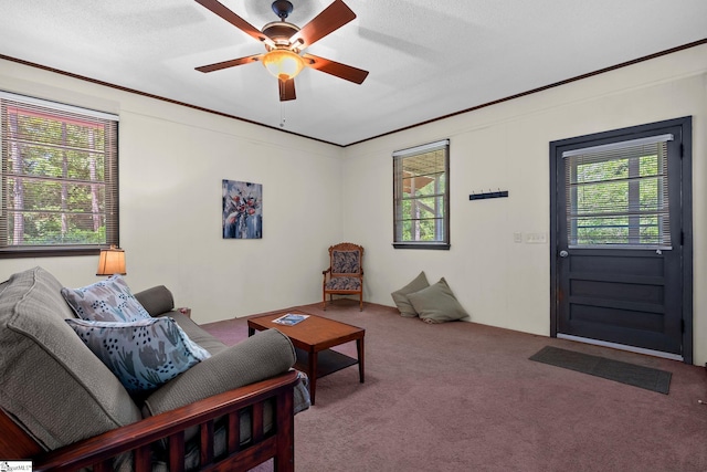 212 Middleton Shores Dr, Anderson, SC 29621 - carpeted living room featuring ceiling fan