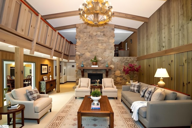 212 Middleton Shores Dr, Anderson, SC 29621 - community lobby with wooden walls, beamed ceiling, and high vaulted ceiling